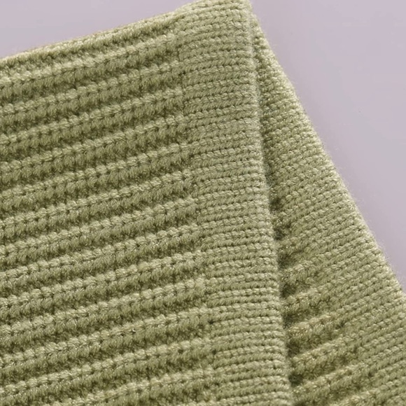 Womens|Knit Halter Crop Top|Large L|Green|Stretch|Sleeveless - Picture 11 of 13